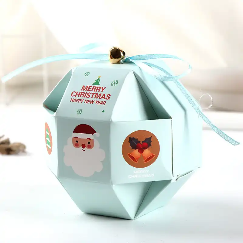 10pcs christmas candy gift box ribbon bell party boxes santa