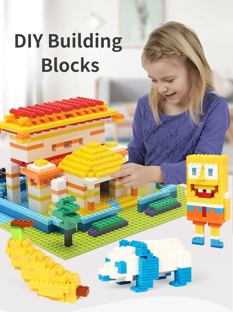 200-1000 Pcs Building Blocks DIY Creative Bricks Model Constructor Educational Kids Toys