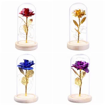 Imitation Gold Foil Rose with LED in Glass Dome Cover On Wooden Base for Valentine's Day Mother's Day Anniversary Wedding NEW!
Imitation Gold Foil Rose with LED in Glass Dome Cover On Wooden Base for Valentine's Day Mother's Day Anniversary Wedding NEW!