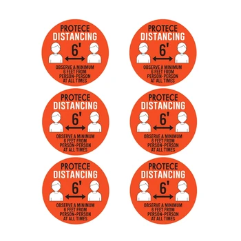 6Pcs/Set 11Inch Social Distancing Floor Decals Safety Floor Sign Marker Maintain 6 Foot Distance Anti-Slip
6Pcs/Set 11Inch Social Distancing Floor Decals Safety Floor Sign Marker Maintain 6 Foot Distance Anti-Slip