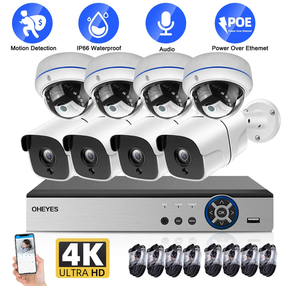 4K 8MP POE IP Camera Security System Set 8CH NVR Kit Outdoor Waterproof Night Vision CCTV Video Surveillance Cameras System Kit
4K 8MP POE IP Camera Security System Set 8CH NVR Kit Outdoor Waterproof Night Vision CCTV Video Surveillance Cameras System Kit