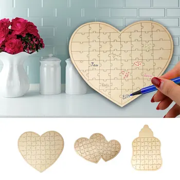 Wedding jigsaw Puzzle Guestbook Rustic Wooden Heart/Feeding Bottle Shape Guest Book Wedding Favors
Wedding jigsaw Puzzle Guestbook Rustic Wooden Heart/Feeding Bottle Shape Guest Book Wedding Favors
