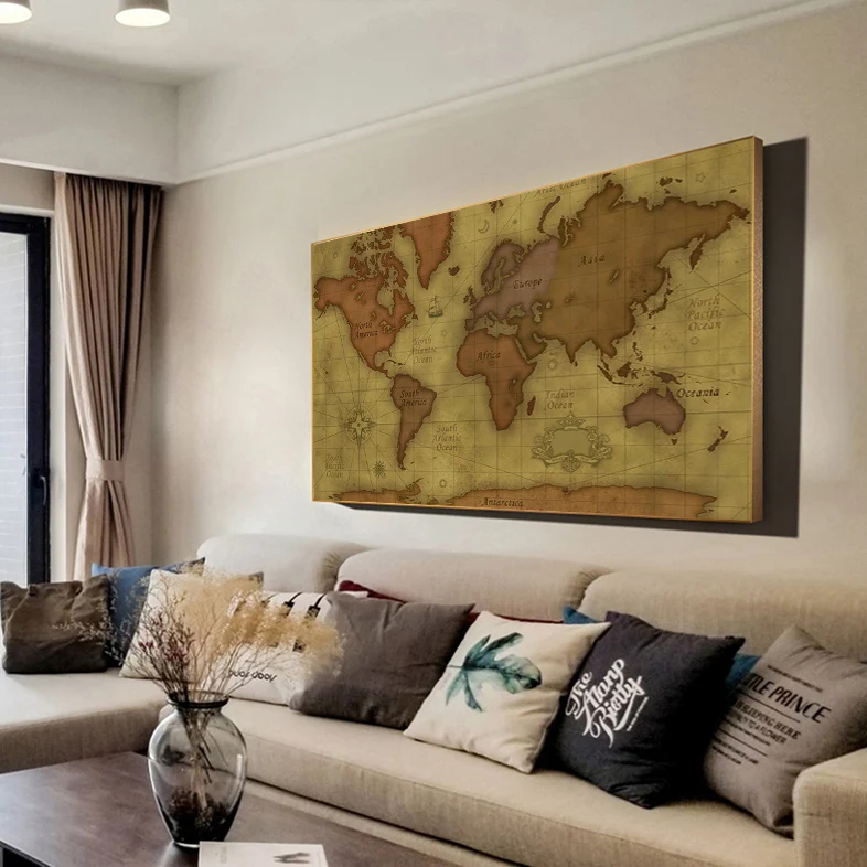 Retro World Map Canvas Painting Brown Map of the World Posters Prints Vintage Office Study Decor Wall Art Picture Painting Decor
Retro World Map Canvas Painting Brown Map of the World Posters Prints Vintage Office Study Decor Wall Art Picture Painting Decor