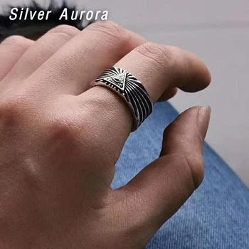 925 Silver Gold Color Punk Men Ring Eye of Horus Luxury Cool Biker Vintage Women Rings Adjustable Sterling Silver Jewelry
925 Silver Gold Color Punk Men Ring Eye of Horus Luxury Cool Biker Vintage Women Rings Adjustable Sterling Silver Jewelry