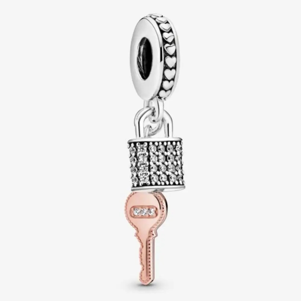 2020 Valentine's Day 925 Sterling Silver Beads Pave Padlock and Key Dangle Charms fit Original Pandora Bracelets Women Jewelry
2020 Valentine's Day 925 Sterling Silver Beads Pave Padlock and Key Dangle Charms fit Original Pandora Bracelets Women Jewelry