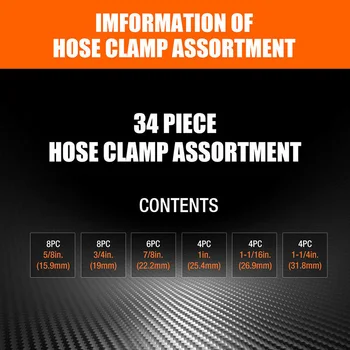 34Pcs Hose Clamp Adjustable Tri Gear Worm Fuel Tube Line Water Pipe Fastener Galvanized Carbon Steel With Storage Box 
34Pcs Hose Clamp Adjustable Tri Gear Worm Fuel Tube Line Water Pipe Fastener Galvanized Carbon Steel With Storage Box