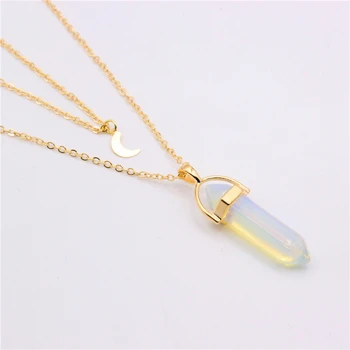 Fashion Hexagonal Column Quartz Necklaces Pendants Fashion Natural Stone Bullet Pink Crystal Pendant Necklace For Women Jewelry
Fashion Hexagonal Column Quartz Necklaces Pendants Fashion Natural Stone Bullet Pink Crystal Pendant Necklace For Women Jewelry