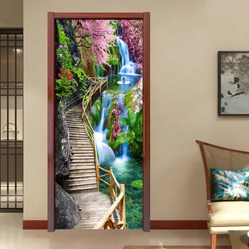 3D Stereo Waterfall Wallpaper Chinese Style Wooden Bridge Landscape PVC Door Wall Stickers Living Room Bedroom Home Door Poster
3D Stereo Waterfall Wallpaper Chinese Style Wooden Bridge Landscape PVC Door Wall Stickers Living Room Bedroom Home Door Poster