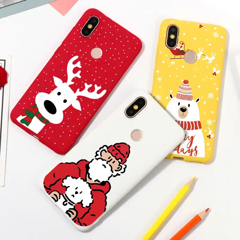 christmas cartoon santa claus elk soft tpu shell for xiaomi