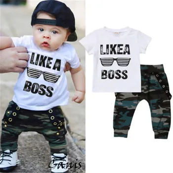 0-3Y Pop Style Toddler Baby Boy Hip Hop Like A Boss Tops Short Sleeve T-shirt Camo Pants Outfits 2Pcs Sets Baby Boy Clothes
0-3Y Pop Style Toddler Baby Boy Hip Hop Like A Boss Tops Short Sleeve T-shirt Camo Pants Outfits 2Pcs Sets Baby Boy Clothes