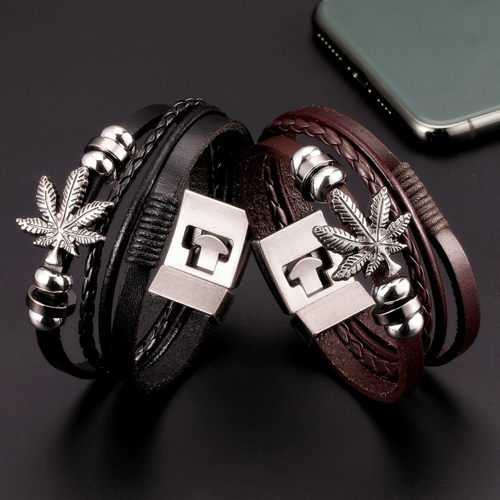 Punk Indian Maple leaf Anchor Bracelets Men Skull Multi-layer Leather Wrap Bracelet homme Pulseira Masculina Charm Cuff Bangles
Punk Indian Maple leaf Anchor Bracelets Men Skull Multi-layer Leather Wrap Bracelet homme Pulseira Masculina Charm Cuff Bangles