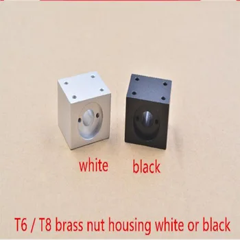 

1PCS T8 trapezoidal screw nut housing white or black mounting bracket aluminum for T8 screw brass nut engraving machine T8 nut