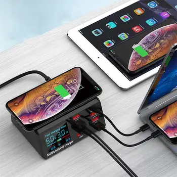 100W 8 Port Multi USB Fast Charger Quick Charge 3.0 Qi Wireless Charge with Smart LED Display For Iphone Samsung Huawei AT
100W 8 Port Multi USB Fast Charger Quick Charge 3.0 Qi Wireless Charge with Smart LED Display For Iphone Samsung Huawei AT