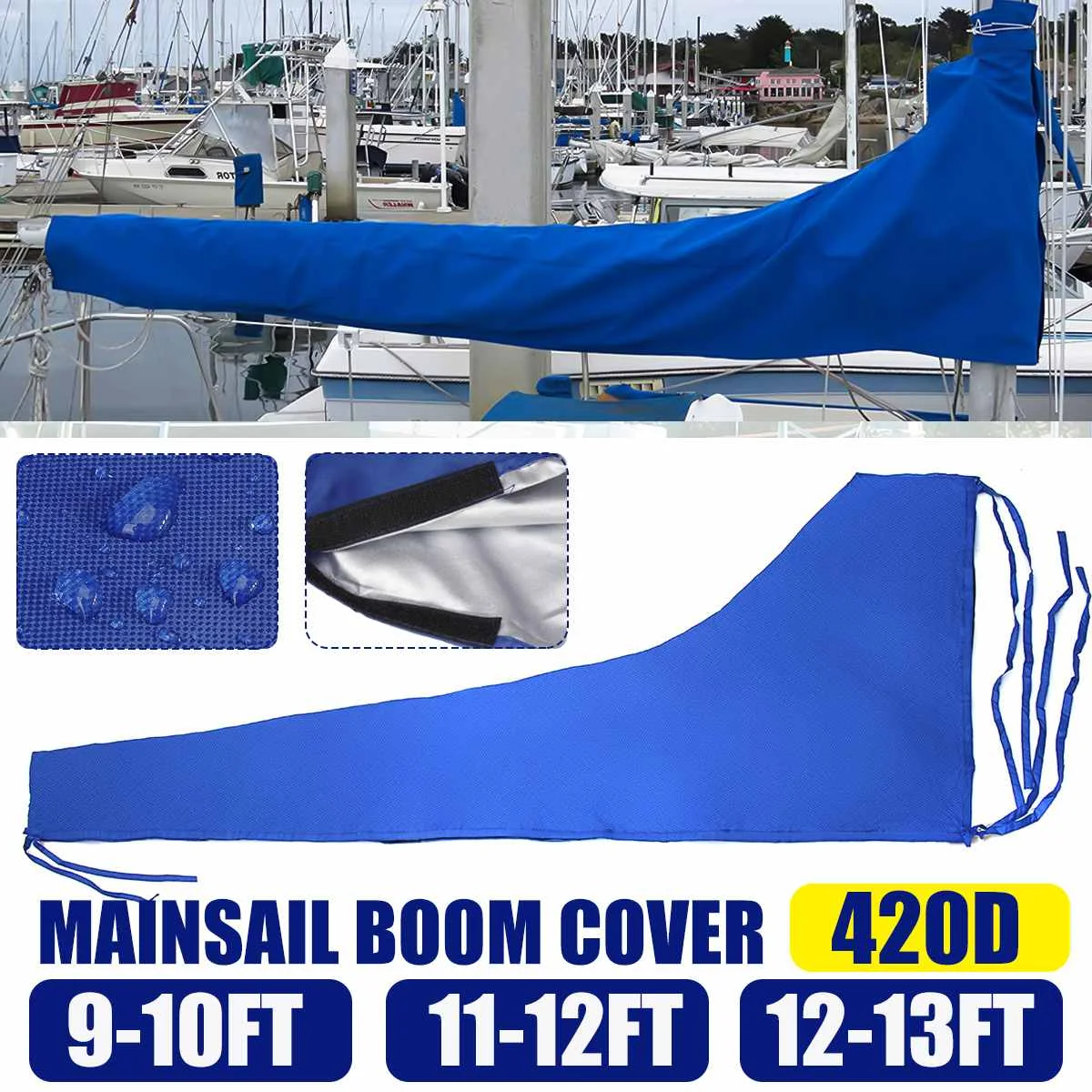 Mainsail Boom Cover Boat Sail Cover Boom Sail Cover 420D Waterproof Anti UV Protector For 8-9Ft/9-10Ft/10-11Ft/11-12Ft/12-13Ft
Mainsail Boom Cover Boat Sail Cover Boom Sail Cover 420D Waterproof Anti UV Protector For 8-9Ft/9-10Ft/10-11Ft/11-12Ft/12-13Ft