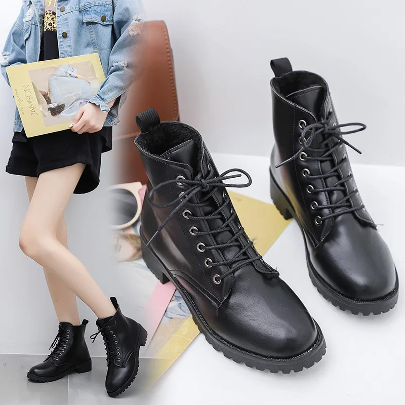 Snow boots 2019 warm fur plush Insole women winter boots square heels flock ankle boots women shoes lace-up winter shoes woman
Snow boots 2019 warm fur plush Insole women winter boots square heels flock ankle boots women shoes lace-up winter shoes woman