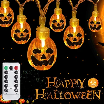 6m 40 LED Lamp 3D Smile Face Pumpkin Shape Battery Box Remote Control Light String Waterproof 8 Modes Halloween Decoration
6m 40 LED Lamp 3D Smile Face Pumpkin Shape Battery Box Remote Control Light String Waterproof 8 Modes Halloween Decoration