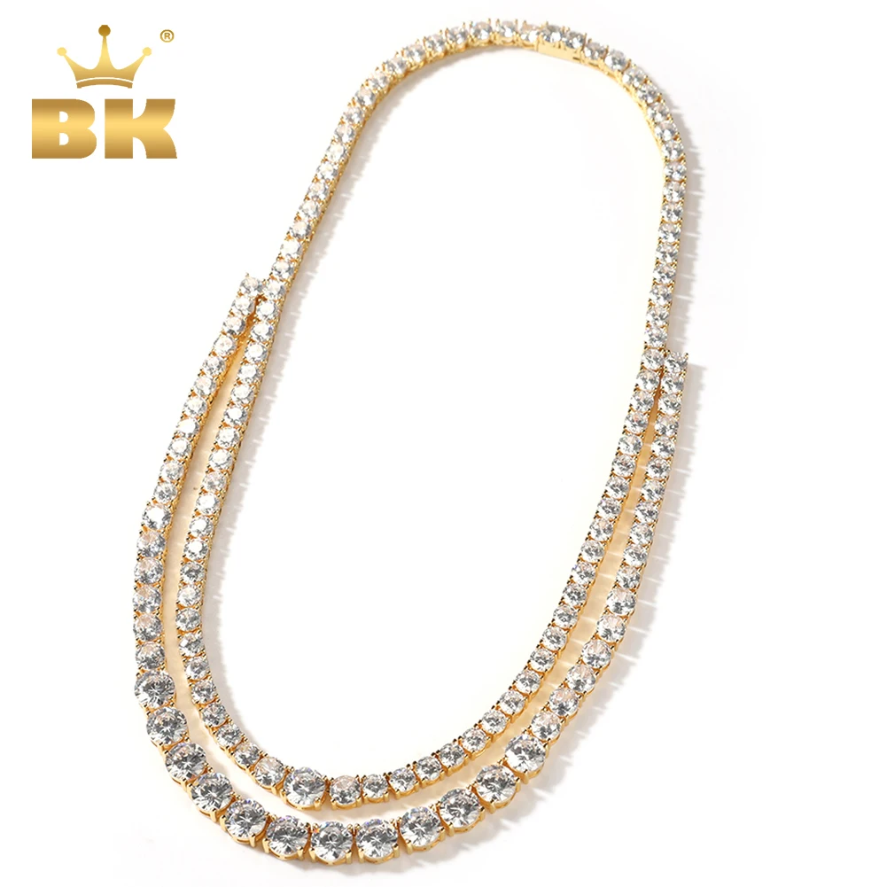 

THE BLING KING Double Layers Tennis Chain Iced Out AAA Cubic Zircon Luxury Choker Necklace Gift For Men Women Hiphop Jewelry