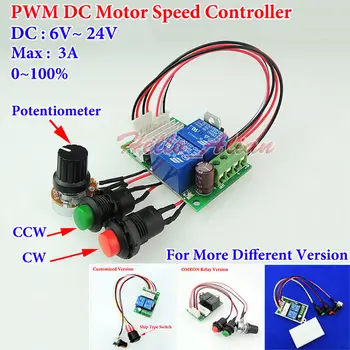 DC 6V-24V 9V 12V 18V 3A PWM DC Motor Speed Controller CW CCW Reversible Switch motor speed regulator
DC 6V-24V 9V 12V 18V 3A PWM DC Motor Speed Controller CW CCW Reversible Switch motor speed regulator
