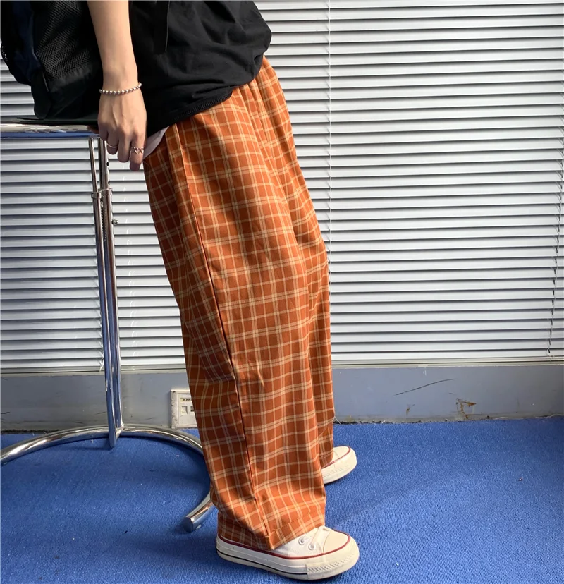 plus size plaid joggers