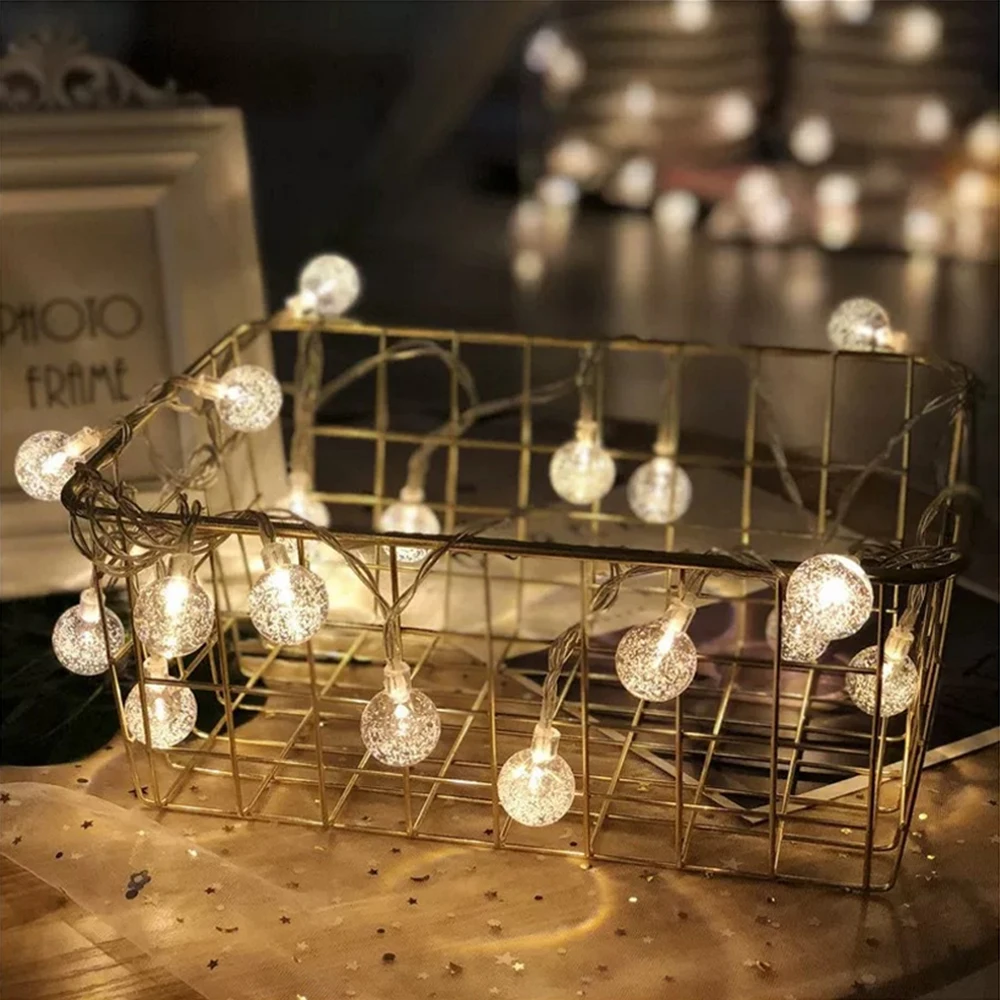 1.5m 3m 6m LED String Fairy Lights Battery Powered Crystal Ball Wedding Festival Christmas Decoration Light Outdoor Lighting
1.5m 3m 6m LED String Fairy Lights Battery Powered Crystal Ball Wedding Festival Christmas Decoration Light Outdoor Lighting