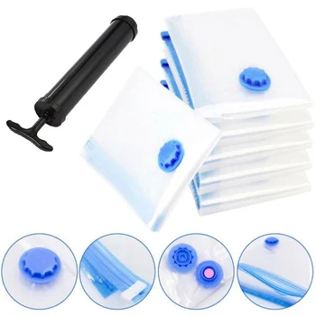 6pcs Vacuum Compression Storage Bag Hand Pump Wardrobe Closet Cabinet Space Saving Storing Clothes Sheets Container
6pcs Vacuum Compression Storage Bag Hand Pump Wardrobe Closet Cabinet Space Saving Storing Clothes Sheets Container