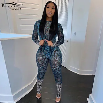Bonnie Forest Women Print Mesh Jumpsuit Overalls Sexy Open Back Long Sleeve Mesh Jumpsuit Night Out One Piece Rompers Wholesale 
Bonnie Forest Women Print Mesh Jumpsuit Overalls Sexy Open Back Long Sleeve Mesh Jumpsuit Night Out One Piece Rompers Wholesale