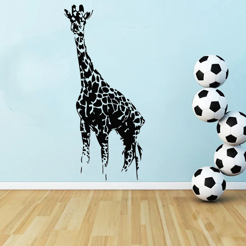 Giraffe Wall Sticker African Wild Animal Decal Kids Room Decoration Animals Art Mural Removable Teens Bedroom Decor | Дом и сад