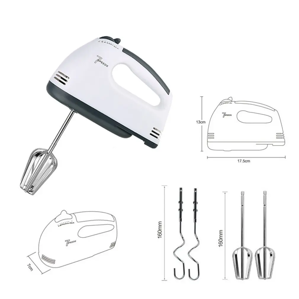 Фото Manual Mini Blender 7 Speed Dough Hand Mixer Food Multifunctional Processor Electric Kitchen | Бытовая техника