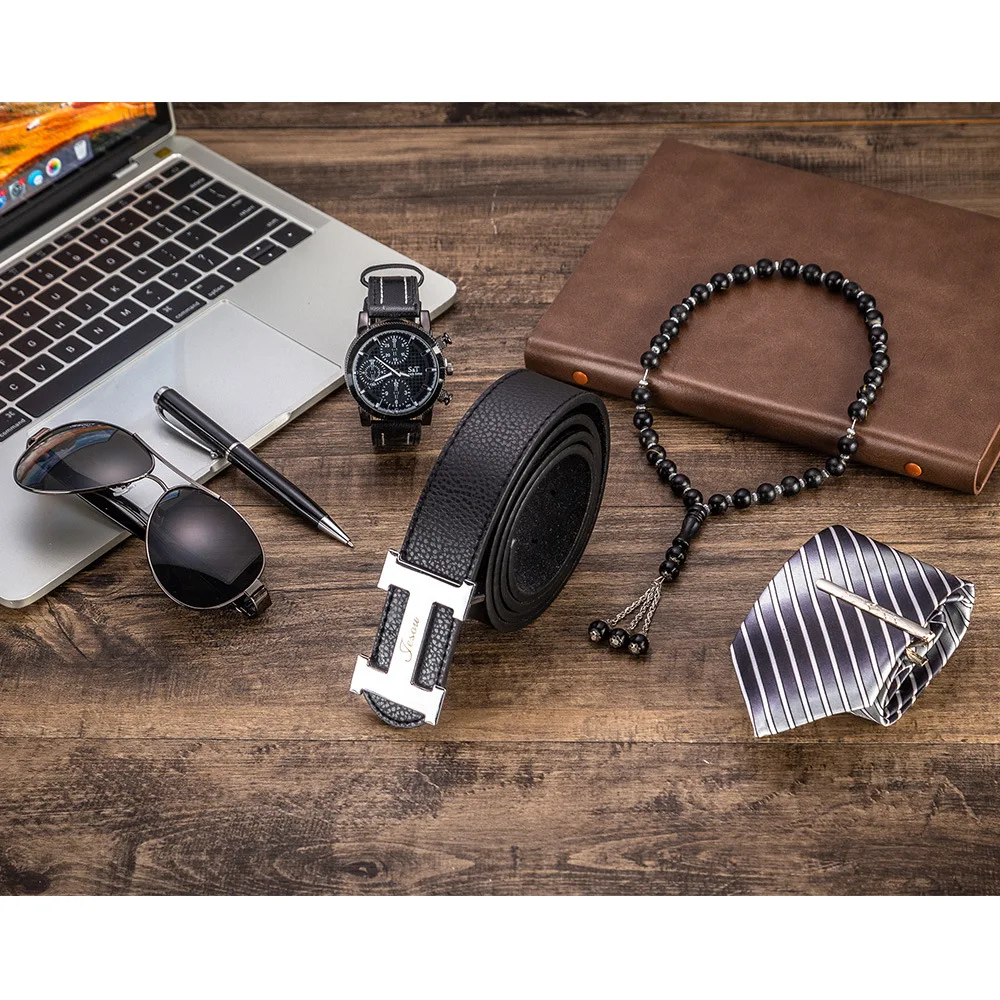 Men's Gift Set Beautifully Packaged Watch + Sunglasses Tie Leather Belt Pen Beads Bracelet Set
Men's Gift Set Beautifully Packaged Watch + Sunglasses Tie Leather Belt Pen Beads Bracelet Set
