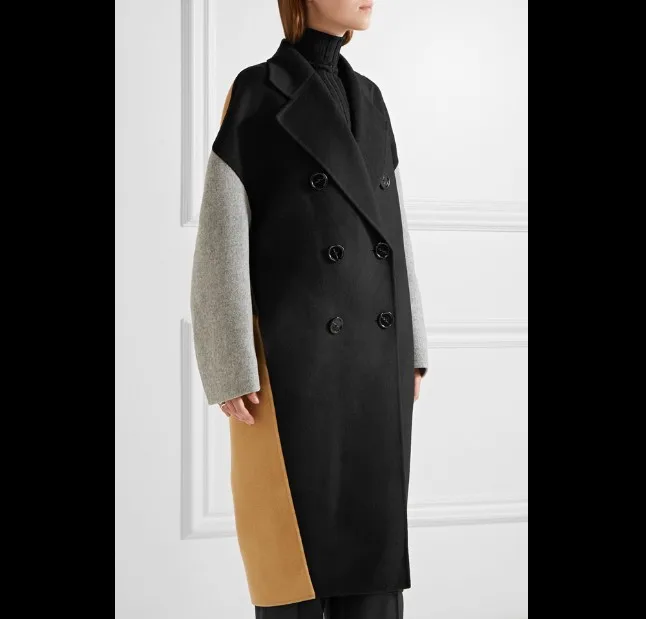New Autumn and Winter Women Retro Spell Color Double-breasted Wool Jacket Long Overcoats Female Oversize Woolen Coat Outwear
New Autumn and Winter Women Retro Spell Color Double-breasted Wool Jacket Long Overcoats Female Oversize Woolen Coat Outwear