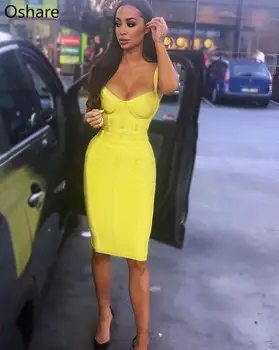 2020 NEW Plus Size XL Sexy Sleeveless V Neck GreenYellow Bandage Dress 2020 Designer Fashion Party Dress Vestido
2020 NEW Plus Size XL Sexy Sleeveless V Neck GreenYellow Bandage Dress 2020 Designer Fashion Party Dress Vestido