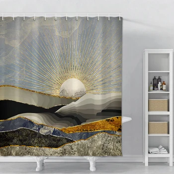 Sunrise Mountain Printed Shower Curtain Set Waterproof Bathroom Shower Curtain Polyester Psychedelic Bath Curtains With Hooks
Sunrise Mountain Printed Shower Curtain Set Waterproof Bathroom Shower Curtain Polyester Psychedelic Bath Curtains With Hooks