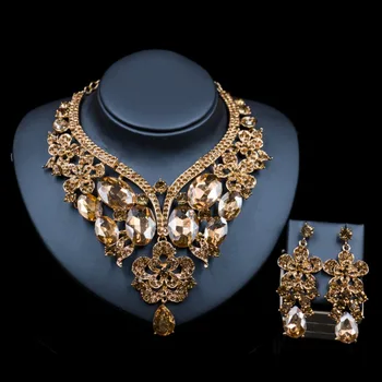 LAN PALACE wedding jewelry sets Glass Rhinestone for bridal gold color necklace and earrings six colors free shipping 
LAN PALACE wedding jewelry sets Glass Rhinestone for bridal gold color necklace and earrings six colors free shipping