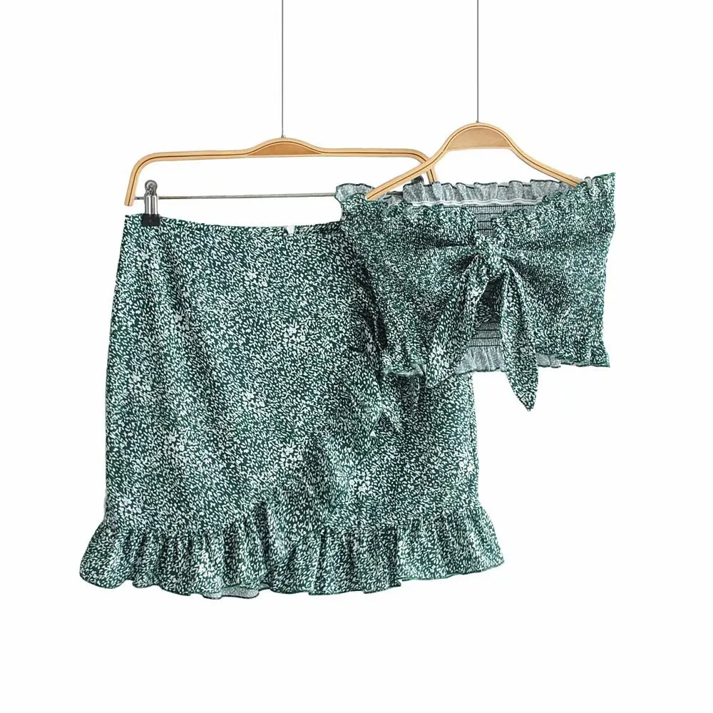 , Non-mainstream Set Frilled Printed Short Knot Tops High-waisted Bow Lace-up Irregular A + -9792
, Non-mainstream Set Frilled Printed Short Knot Tops High-waisted Bow Lace-up Irregular A + -9792