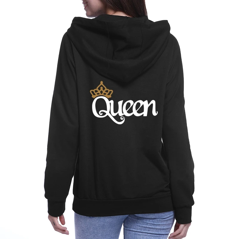 Women Full Sleeve QUEEN Poker Couple Hoodies