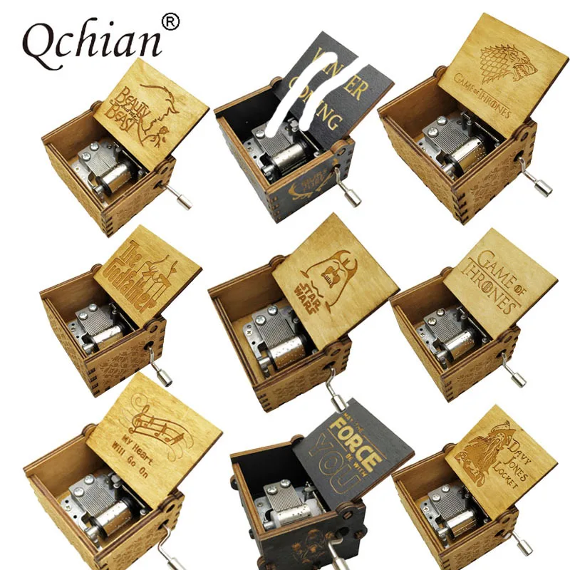 Wholesale Wooden Hand Crank Music Box Beauty and the beatst let it go Game of Thrones Birthday Gift Party Casket Decoration
Wholesale Wooden Hand Crank Music Box Beauty and the beatst let it go Game of Thrones Birthday Gift Party Casket Decoration