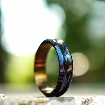 Titanium Damascus Ring Metal Exquisite Blue Titanium Damascus Scratch-resistant Wear-resistant Rust-proof Ring Gift
Titanium Damascus Ring Metal Exquisite Blue Titanium Damascus Scratch-resistant Wear-resistant Rust-proof Ring Gift