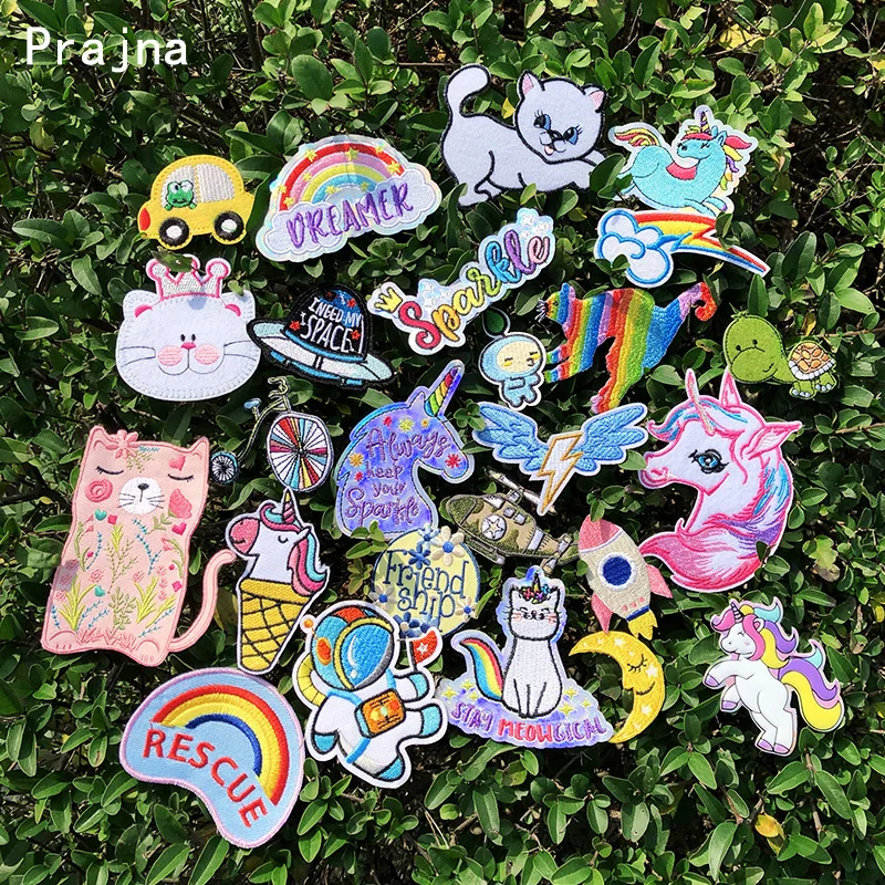 Prajna Cartoon Unicorn Things Patch Embroidered Patches For Clothing Iron On Patches On Clothes DIY Stripes Magic Rainbow Patch
Prajna Cartoon Unicorn Things Patch Embroidered Patches For Clothing Iron On Patches On Clothes DIY Stripes Magic Rainbow Patch