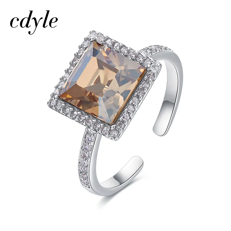 Cdyle Luxury Brand Party Jewelry Women Cubic Zirconia Ring Embellished with Square Shaped Cut Champagne Crystal
Cdyle Luxury Brand Party Jewelry Women Cubic Zirconia Ring Embellished with Square Shaped Cut Champagne Crystal
