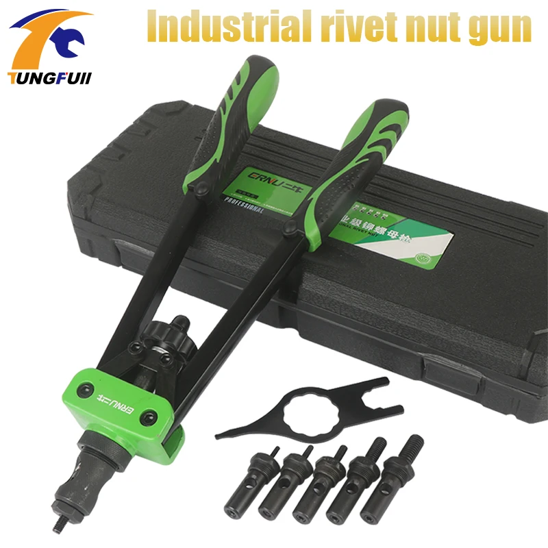13 14" Manual Rivet Gun Automatic Nut Ram Grab Tool Pull Anchor M3 M4 M5 M6 M8 M10 With A Luxury Box Rivnut | Инструменты