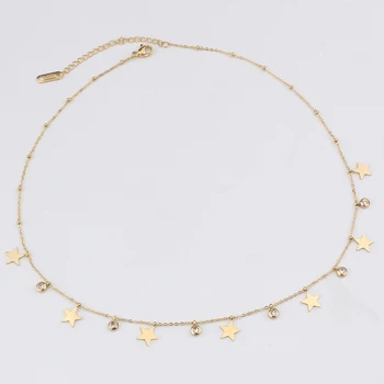 FINE4U N518 Stainless Steel Star Chokers Necklace Handmade Boho Statement Necklace Delicate Cubic Zirconia Jewelry
FINE4U N518 Stainless Steel Star Chokers Necklace Handmade Boho Statement Necklace Delicate Cubic Zirconia Jewelry
