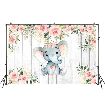 HUAYI Watercolor Pink Flowers Cartoon Elephant Decoration Retro Wood Planks Background Photography Baby Shower Backdrop W-3461
HUAYI Watercolor Pink Flowers Cartoon Elephant Decoration Retro Wood Planks Background Photography Baby Shower Backdrop W-3461