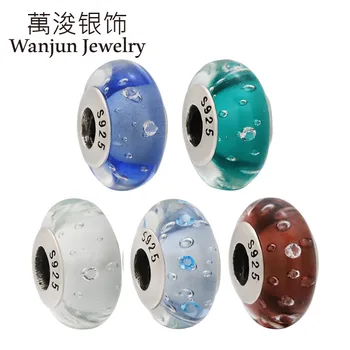 Wanjun Jewelry 100% 925 Sterling Silver Wood Stone Murano Flower Colorful Bubble Glass Beads Female DIY Chain Charms 
Wanjun Jewelry 100% 925 Sterling Silver Wood Stone Murano Flower Colorful Bubble Glass Beads Female DIY Chain Charms