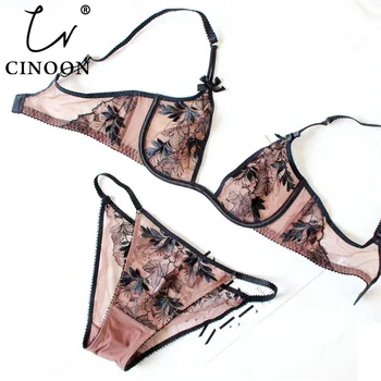 CINOON Ultra-thin underwear set Deep U plunge bra set Push up bralette Embroidery Sexy Women's Lace intimate lingerie
CINOON Ultra-thin underwear set Deep U plunge bra set Push up bralette Embroidery Sexy Women's Lace intimate lingerie