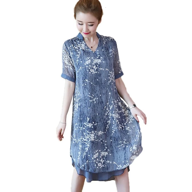 Flower Print Plus Size 4XL 5XL Chiffon Dress Women V-Neck Short Sleeve Long Dress Summer Casual Dress LJ1003
Flower Print Plus Size 4XL 5XL Chiffon Dress Women V-Neck Short Sleeve Long Dress Summer Casual Dress LJ1003