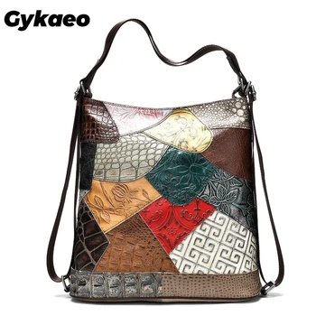 Gykaeo Women Patchwork Colors Genuine Leather Shoulder Bag Ladies Large Capacity Cowhide Messenger Bags Multifunctional Backpack
Gykaeo Women Patchwork Colors Genuine Leather Shoulder Bag Ladies Large Capacity Cowhide Messenger Bags Multifunctional Backpack