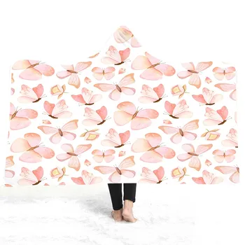 Insect Series Hooded Blanket Soft Sherpa Blanket 3D Butterfly Group Printed Wearable Blanket Pink/Blue Winter Outdoor Sofa Cover
Insect Series Hooded Blanket Soft Sherpa Blanket 3D Butterfly Group Printed Wearable Blanket Pink/Blue Winter Outdoor Sofa Cover
