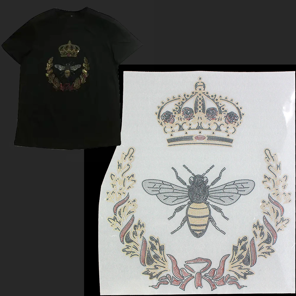 2pc Bee Crown Iron on Applique Patches Rhinestone Transfer for T-Shirt Bag Hot Fix Stone P2063
2pc Bee Crown Iron on Applique Patches Rhinestone Transfer for T-Shirt Bag Hot Fix Stone P2063