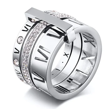 Zirconia Roman Numerals Ring Women's Stainless Steel 3 In 1 Party Layerd Engagement Ring
Zirconia Roman Numerals Ring Women's Stainless Steel 3 In 1 Party Layerd Engagement Ring