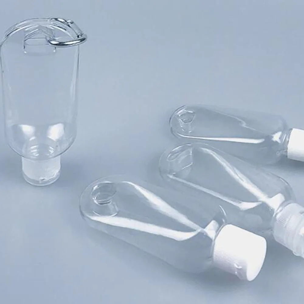 Фото 5Pcs/Lot 50ml Empty Refillable Bottle With Key Ring Travel Transparent Plastic Perfume My Small Hand Sanitizer | Красота и здоровье